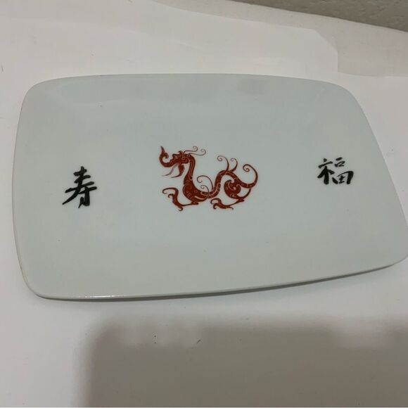 Set 3 Bia Cordon Bleu Red Dragon Stoneware Platter 2 platters 14.5" x10" one 9x6 - Picture 9 of 16